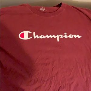 Maroon Men’s Champion script t-shirt